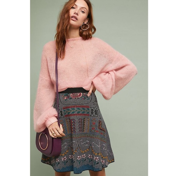 🦄Anthropologie Toledo Sweater Skirt M Aldomartins